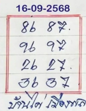 หวยบ้านไผ่เมืองพล 16/9/68