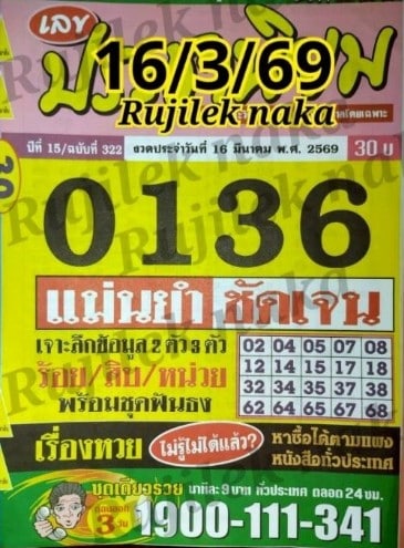หวยประชานิยม 16/3/69