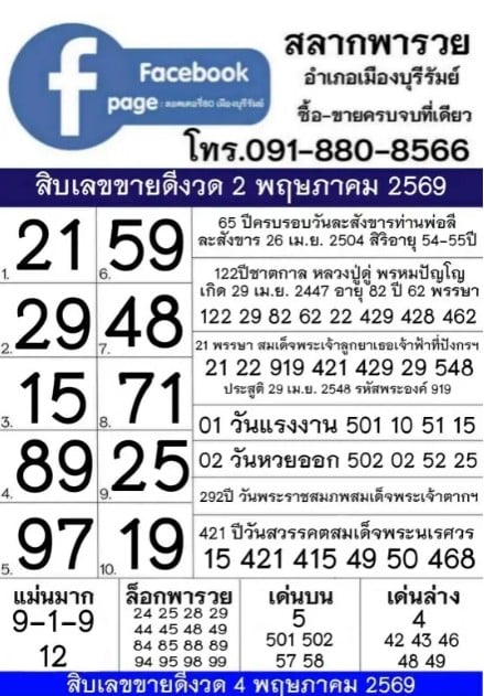 สลากพารวย 2/5/69