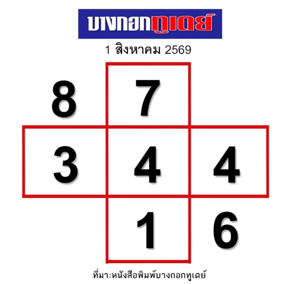 หวยบางกอกทูเดย์ 1/8/69