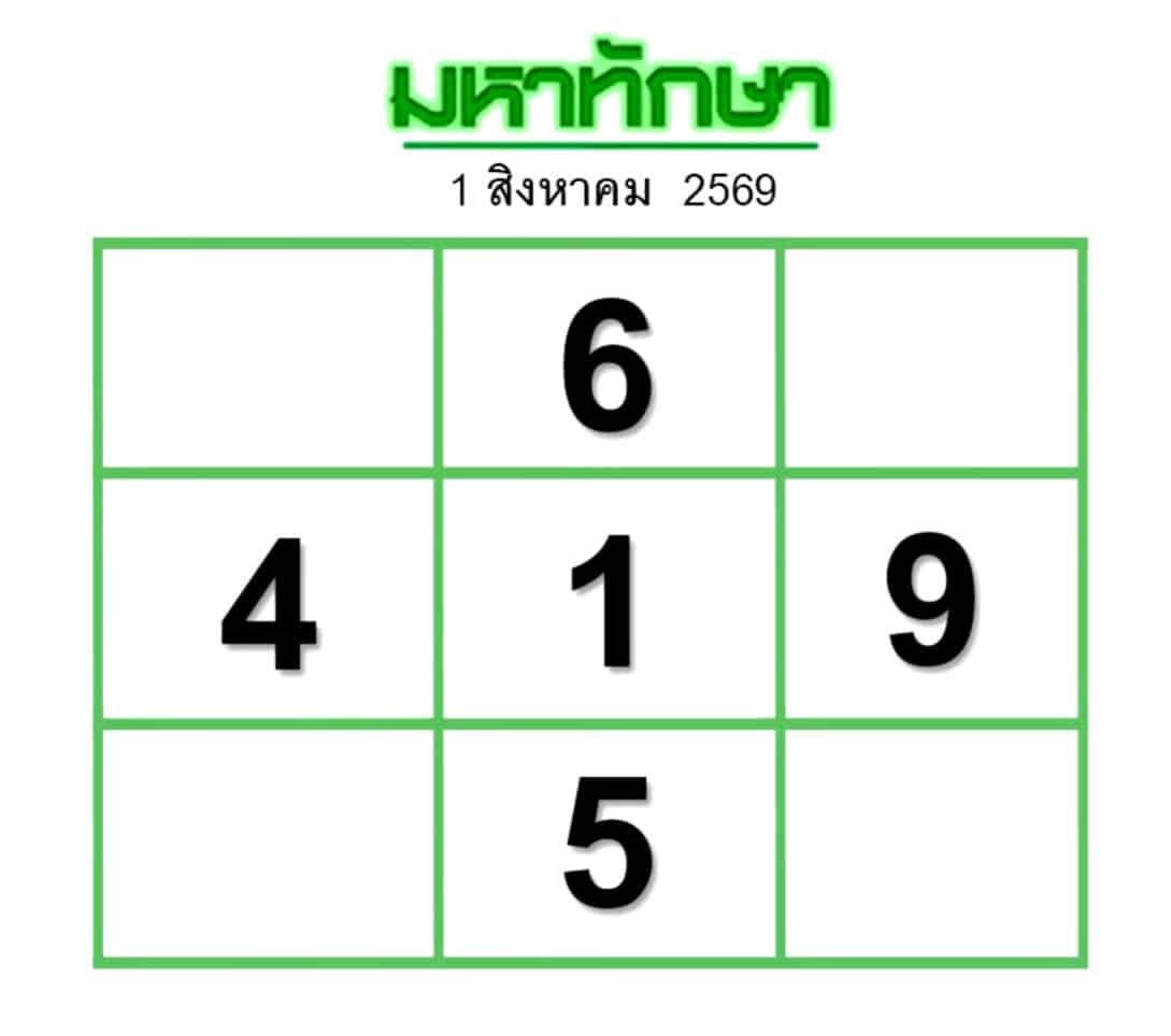 หวยมหาทักษา 1/8/69