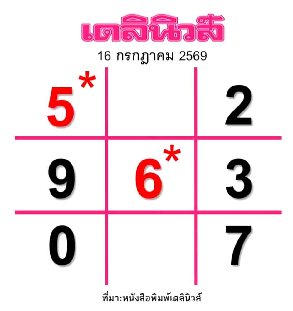 หวยเดลินิวส์ 16/7/69